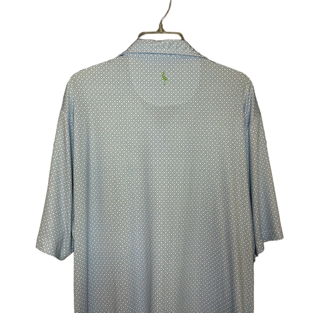 TailorByrd Performance Golf Polo XL Blue Geometric Quick Dry SPF - Picture 3 of 11